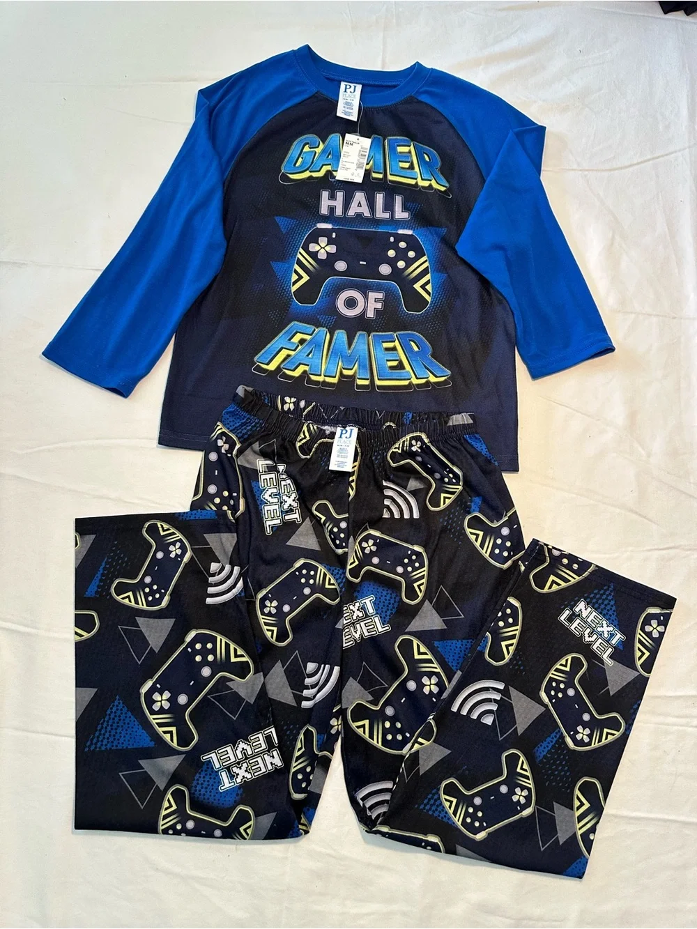 Place Kids Gamer Hall of Famer Pajama Set - Blue & Black